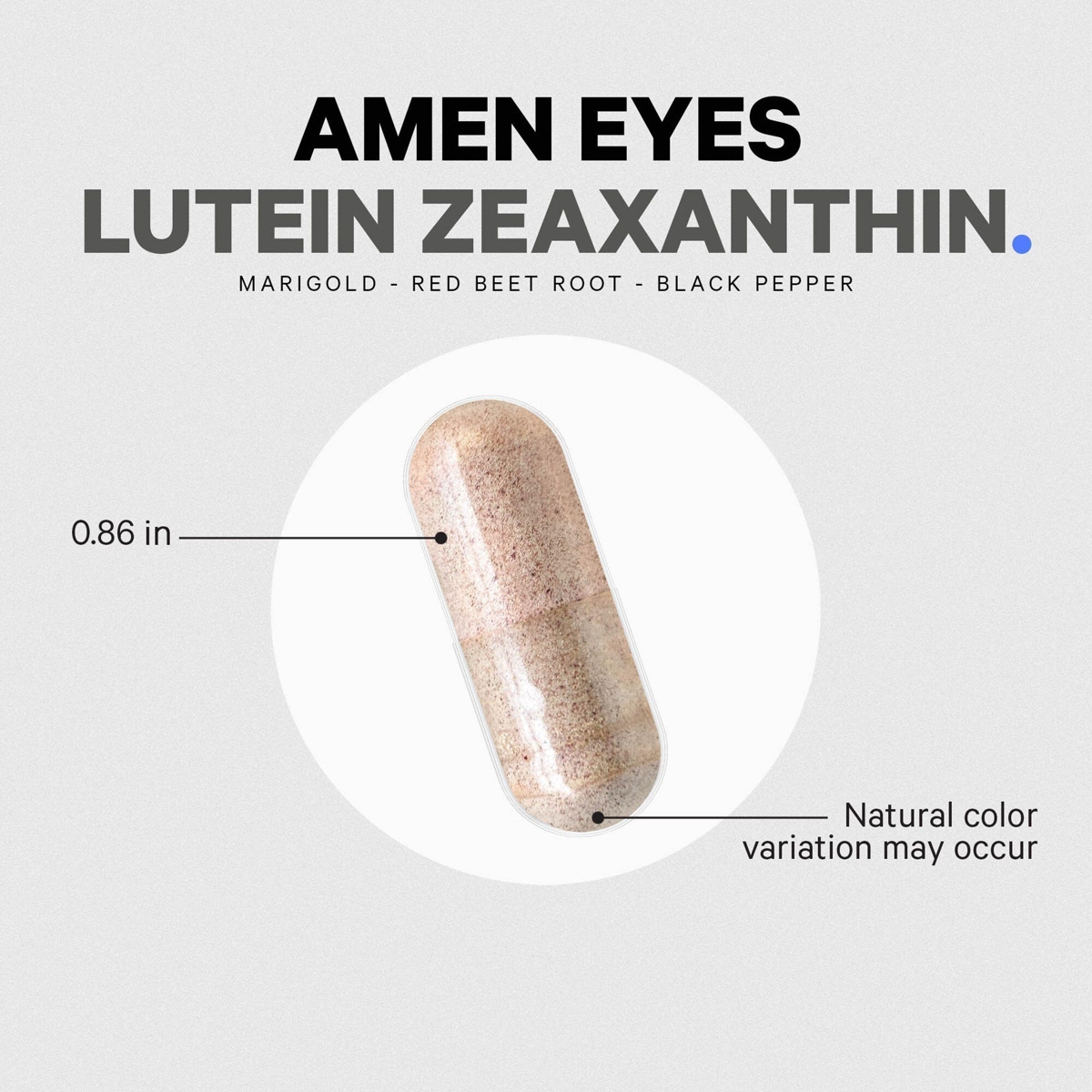 Amen Eyes Lutein Zeaxanthin Supplement - Eyes Vitamins - Lutein and Zeaxanthin from Marigold Extract, Red Beet Root Powder, Black Pepper Fruit Extract