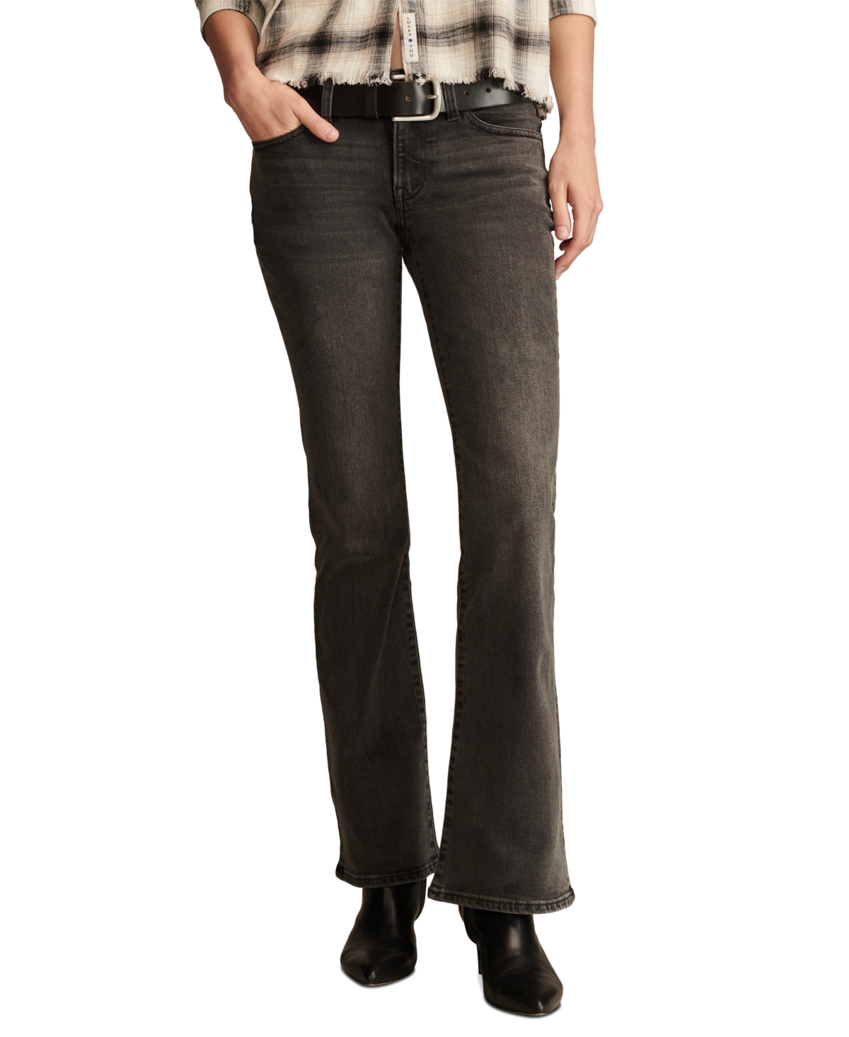 Shop Lucky Brand Women's Mid Rise Sweet Flare-leg Jeans In Phantom Wash