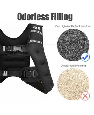 Training Weight Vest Workout Equipment with Adjustable Buckles and Mesh Bag-20 lbs