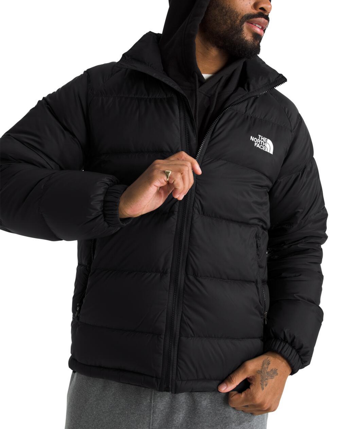 Shop The North Face Men's Hydrenalite Down Full Zip Puffer Jacket In Tnf Black