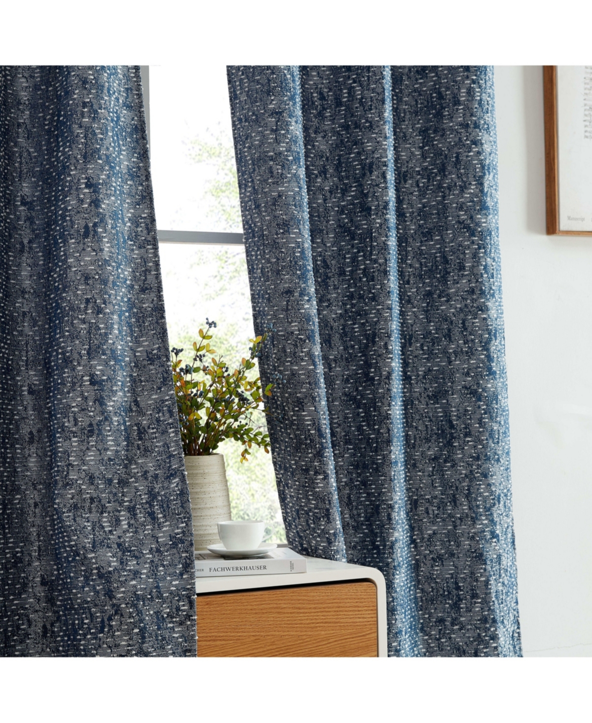 Hlc.me Avalon Jacquard Slub Texture - Privacy Curtains with Grommet Lightweight Window Curtain Panels