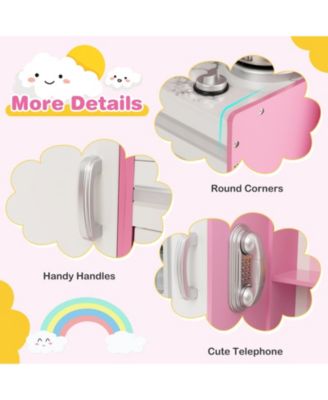 Kids Kitchen Playset Wooden Toy with Adjustable LED Lights and Washing Machine