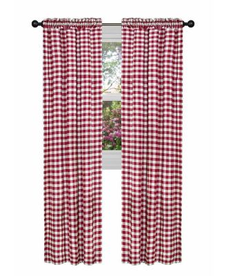 Country Farmhouse Buffalo Check Plaid Gingham Single Window Curtain