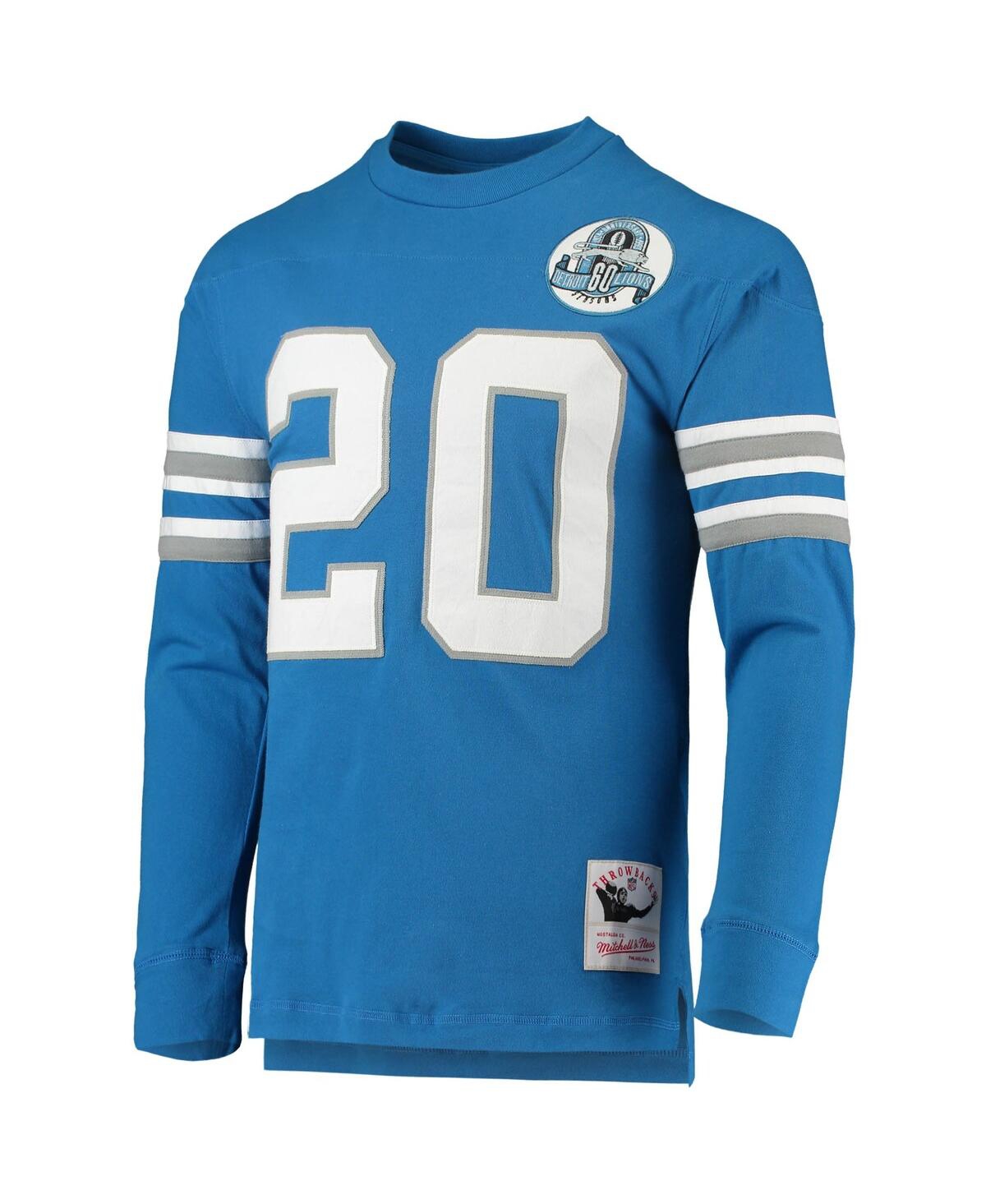 Mitchell & Ness Men's Barry SandersDetroit Lions 1993 Retired Player Name Number Long Sleeve T-shirt - Blue