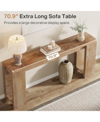 70.9-Inch Extra Long Console Table, Farmhouse Wood Sofa Table Behind Couch, Narrow Entryway Accent Table