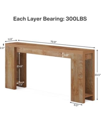 70.9-Inch Extra Long Console Table, Farmhouse Wood Sofa Table Behind Couch, Narrow Entryway Accent Table
