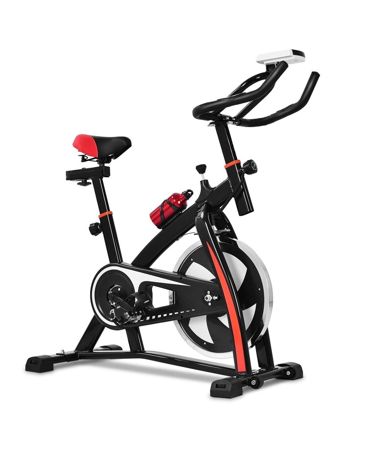 Household Adjustable Indoor Exercise Cycling Bike Trainer with Electronic Meter - Black