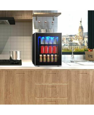 60 Can Beverage Mini  Refrigerator with Glass Door