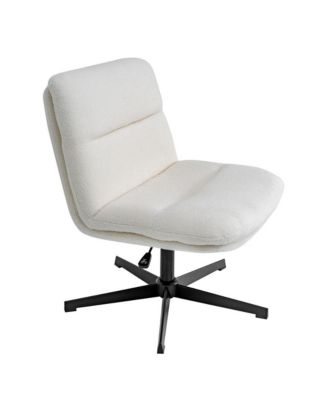 Biel Mid-Back Swivel Office Chair, Height-Adjustable Armless Design with Padded Upholstered Wide Seat and Strong Frame