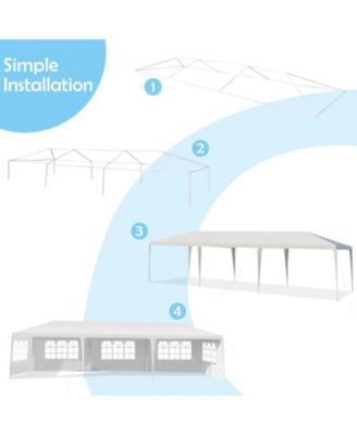 10 x 30 Feet Canopy Tent with 5 Removable Sidewalls for Party Wedding