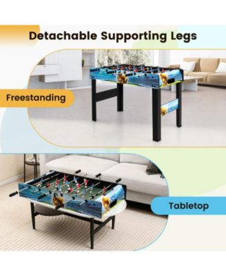 37 Inch Mini Foosball Table with Score Keeper and Removable Legs