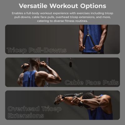 Sunny & Health Fitness Tricep Push Down Non-Slip Rope Cable Attachment 27 Inches