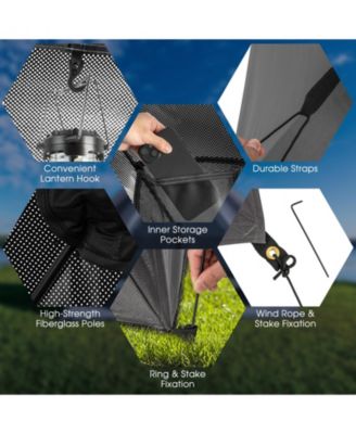 Pop-up Camping Tent for 2-3 People with Carry Bag and Rainfly for Backpacking Hiking Trip-Gray