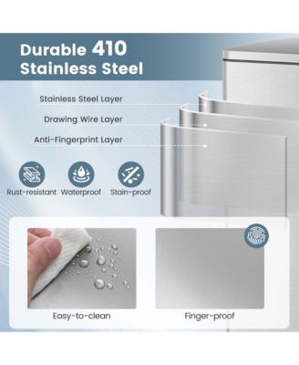 2 Pack Trash Can Combo Set with Step-on Pedal Removable Inner Buckets for Kitchen