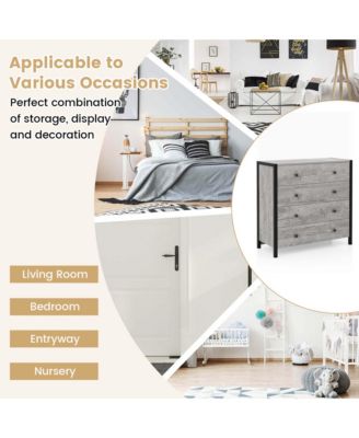 4-Drawer Dresser Modern Chest of Drawers Wooden Storage Dresser