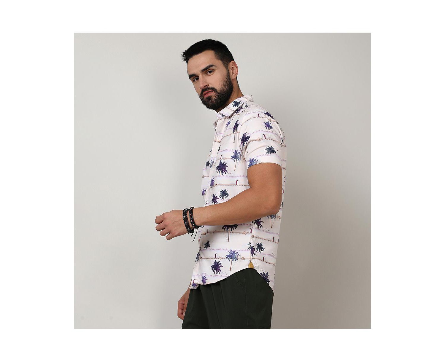 Men's Ivory White Desert Palm Shirt