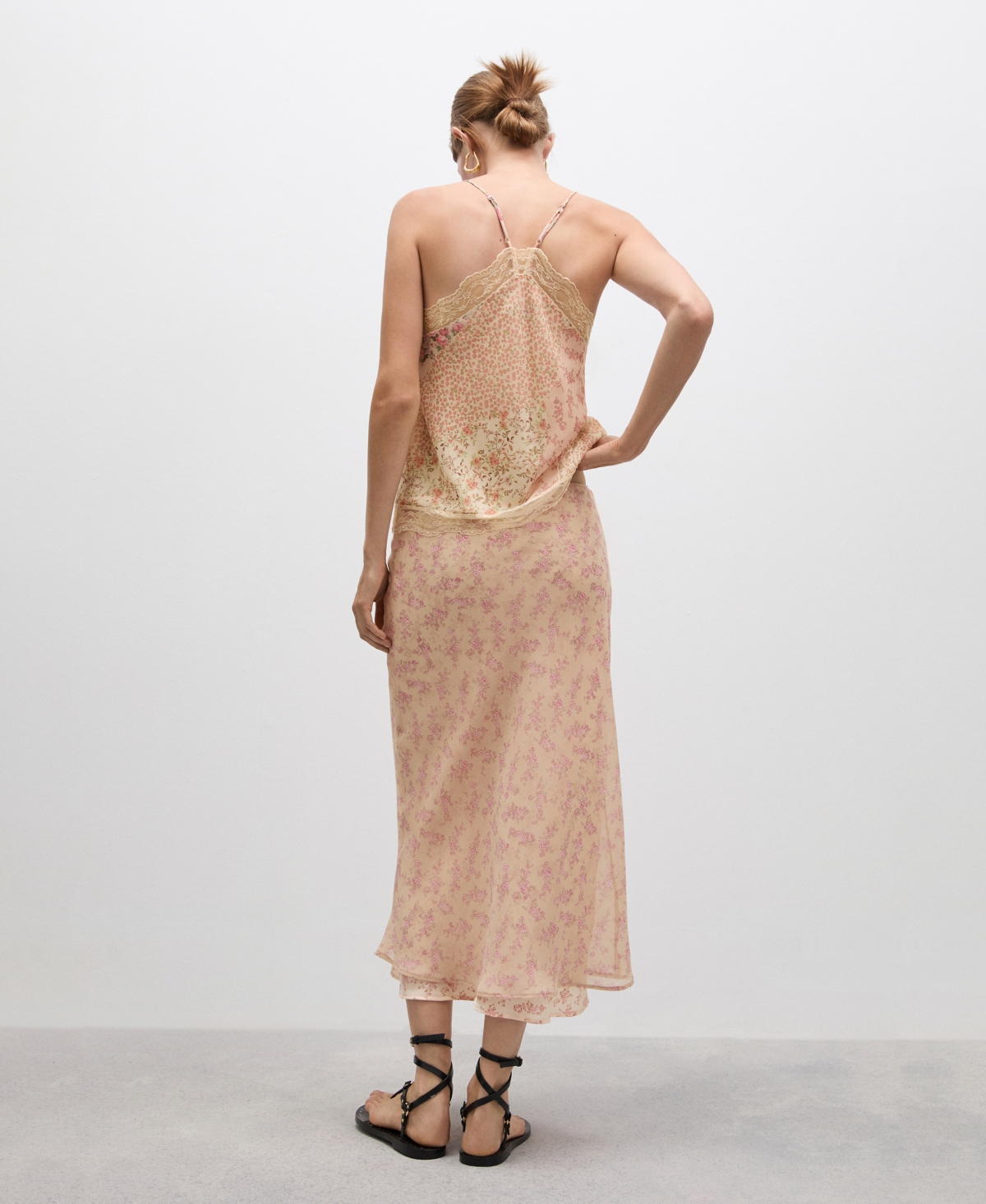 Mango Women's Floral-Print Long Skirt
