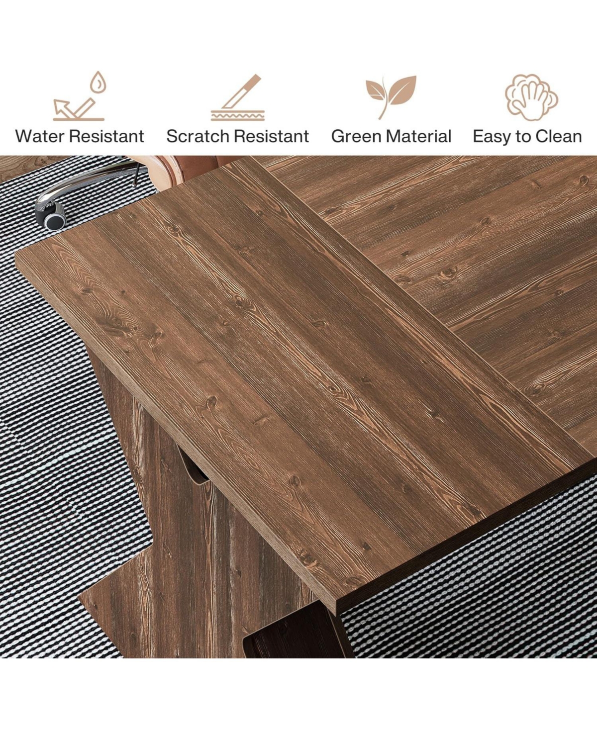 Tribesigns 63-Inch Executive Desk, Office Computer Desk with X-Shaped Thickend Wood Pedestal Base, Modern Simple Workstation Writing Table Confe