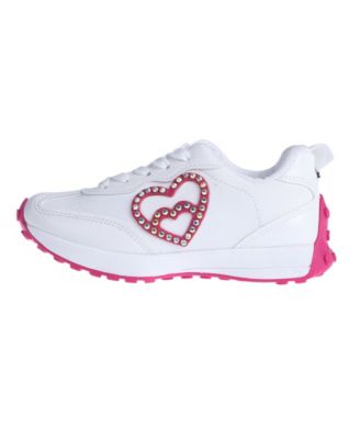 Little and Big Girls Embellished Heart Patch Jogger Sneaker