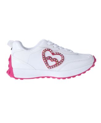 Little and Big Girls Embellished Heart Patch Jogger Sneaker