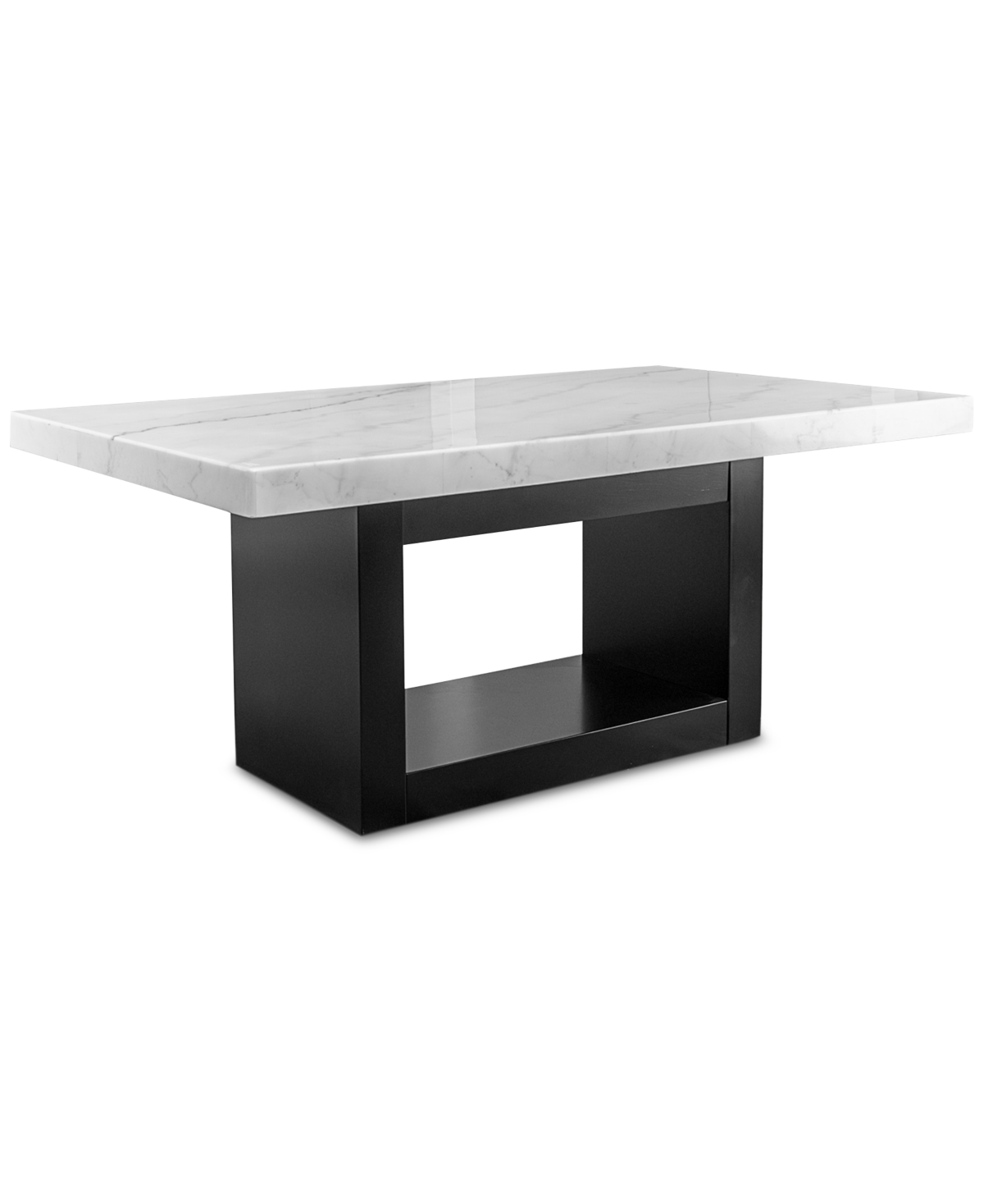 Macy's Kellet Rectangular Marble Dining Table In White,black