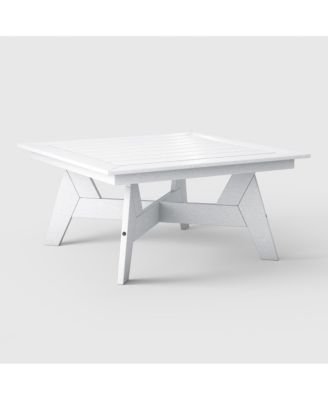 Modern Low Outdoor Patio Square HDPE 37" Coffee Table