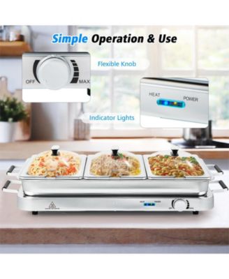 2 in 1 Electric Warming Tray with Temperature Control