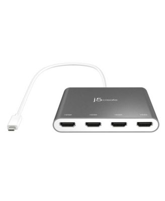 JCA366 USB Type-C To 4 Port HDMI Multi-Monitor Adapter