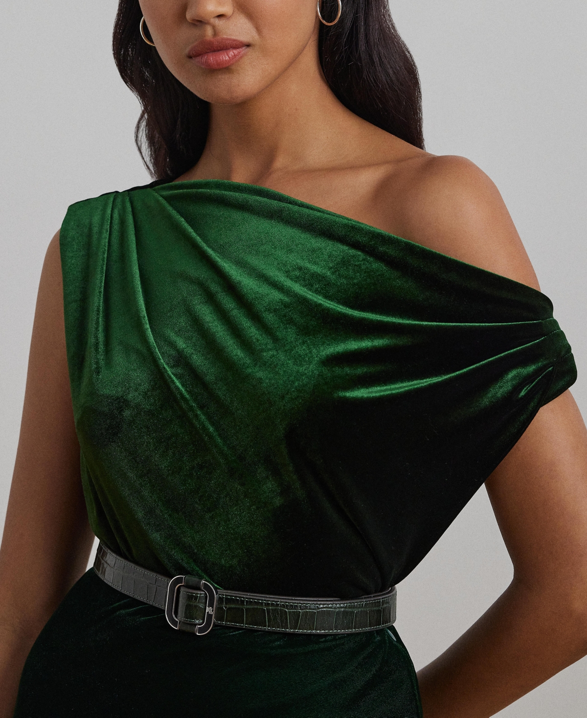 Lauren Ralph Lauren Women's Stretch Velvet Off-the-Shoulder Blouse