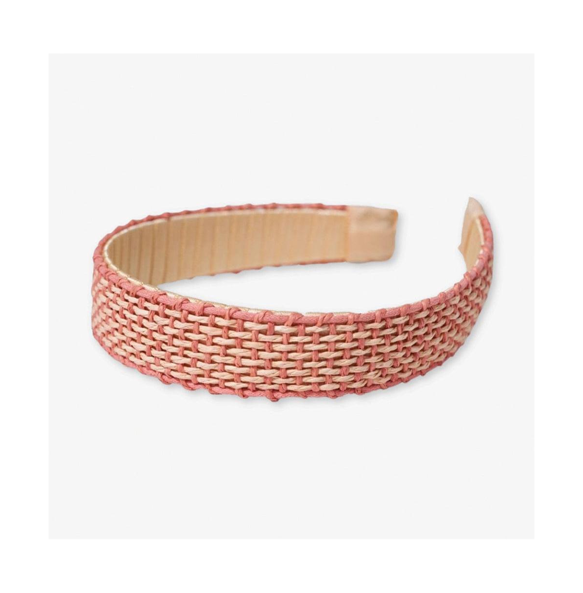 Caroline Two Color Woven Raffia Headband - Purple