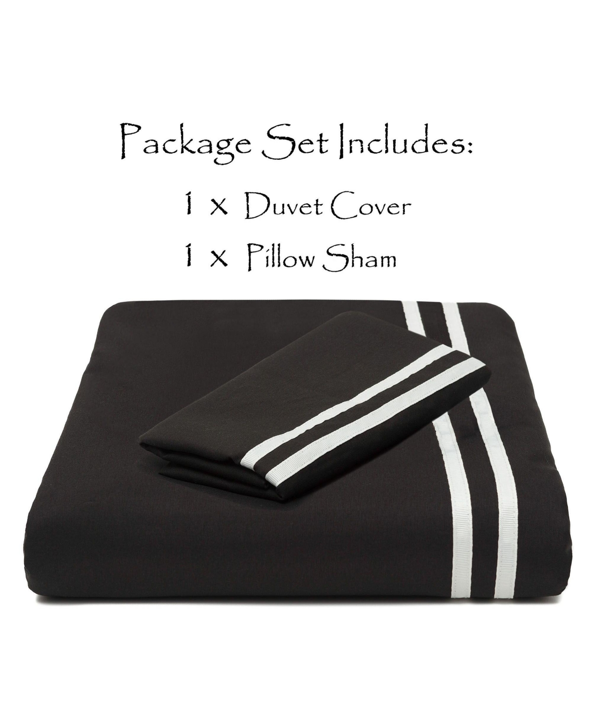 Chanasya Premium Bordered Navy Duvet Comforter Cover Bedding Set Twin Size
