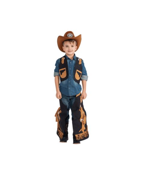 Детский жилет Dress Up America Cowboy Chaps and Vest Child Costume Boys/Girls, цвет: Чёрный