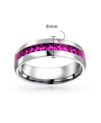 Stainless Steel Crystal Eternity Band Ring Unisex