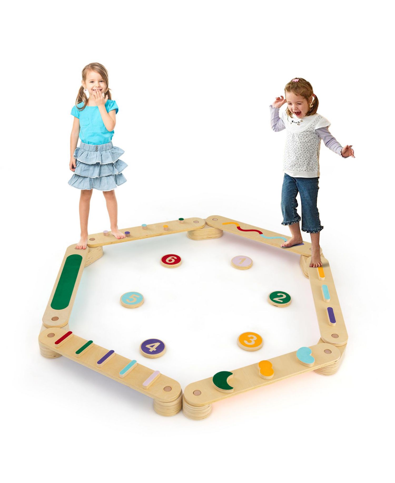 Baby Wooden Obstacle Balance Beams and Stepping Stones, 19-Piece Set
