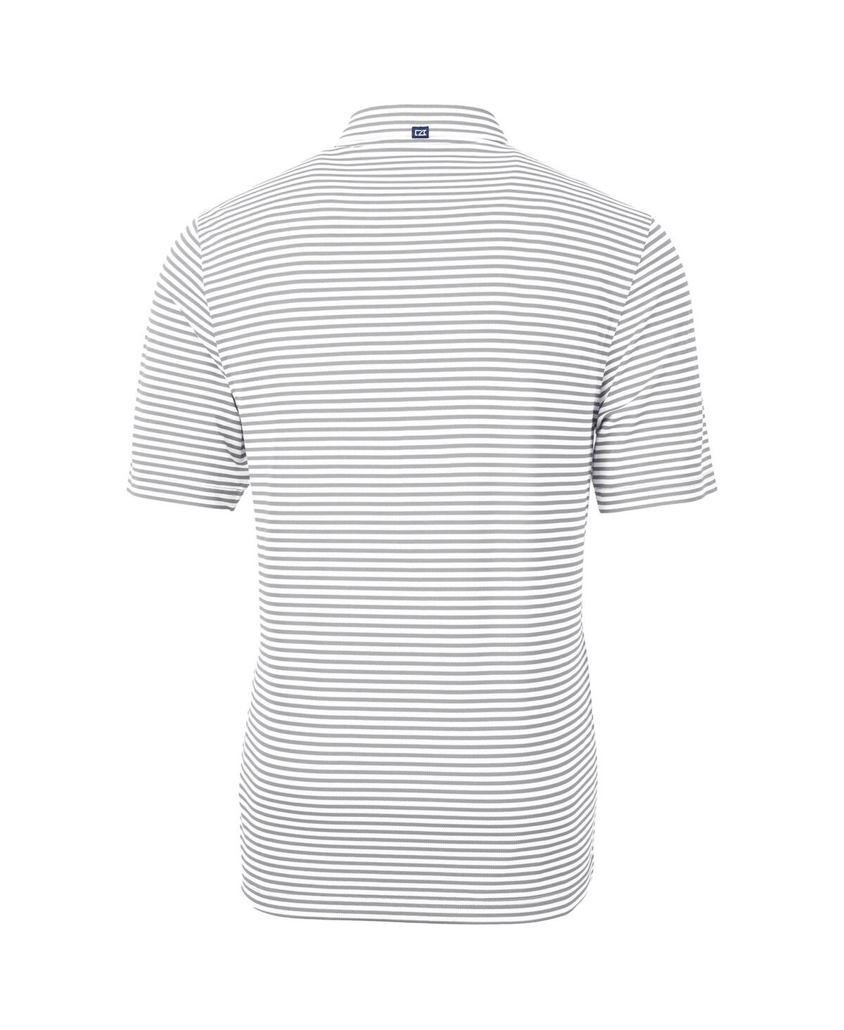 Cutter & Buck Men's Baylor Bears Throwback Logo Virtue Eco Pique Stripe Polo In Gray