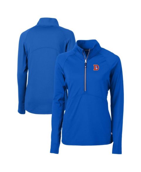 Женский свитер Cutter & Buck Royal Denver Broncos Throwback Logo Adapt Eco Knit Stretch Half-Zip Pullover Top