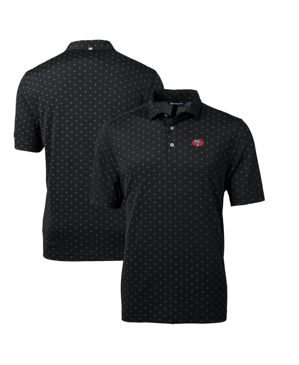 Men's Black San Francisco 49ers Throwback Logo Virtue Eco Pique Tile Polo - Black