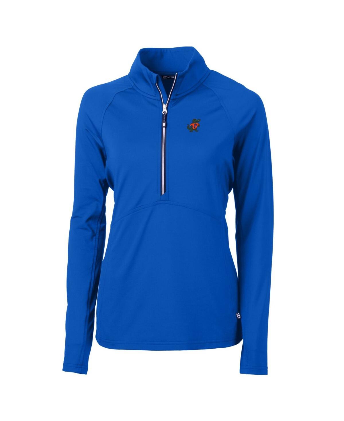 CUTTER & BUCK WOMEN'S FLORIDA GATORS ADAPT ECO KNIT STRETCH HALF-ZIP PULLOVER TOP 