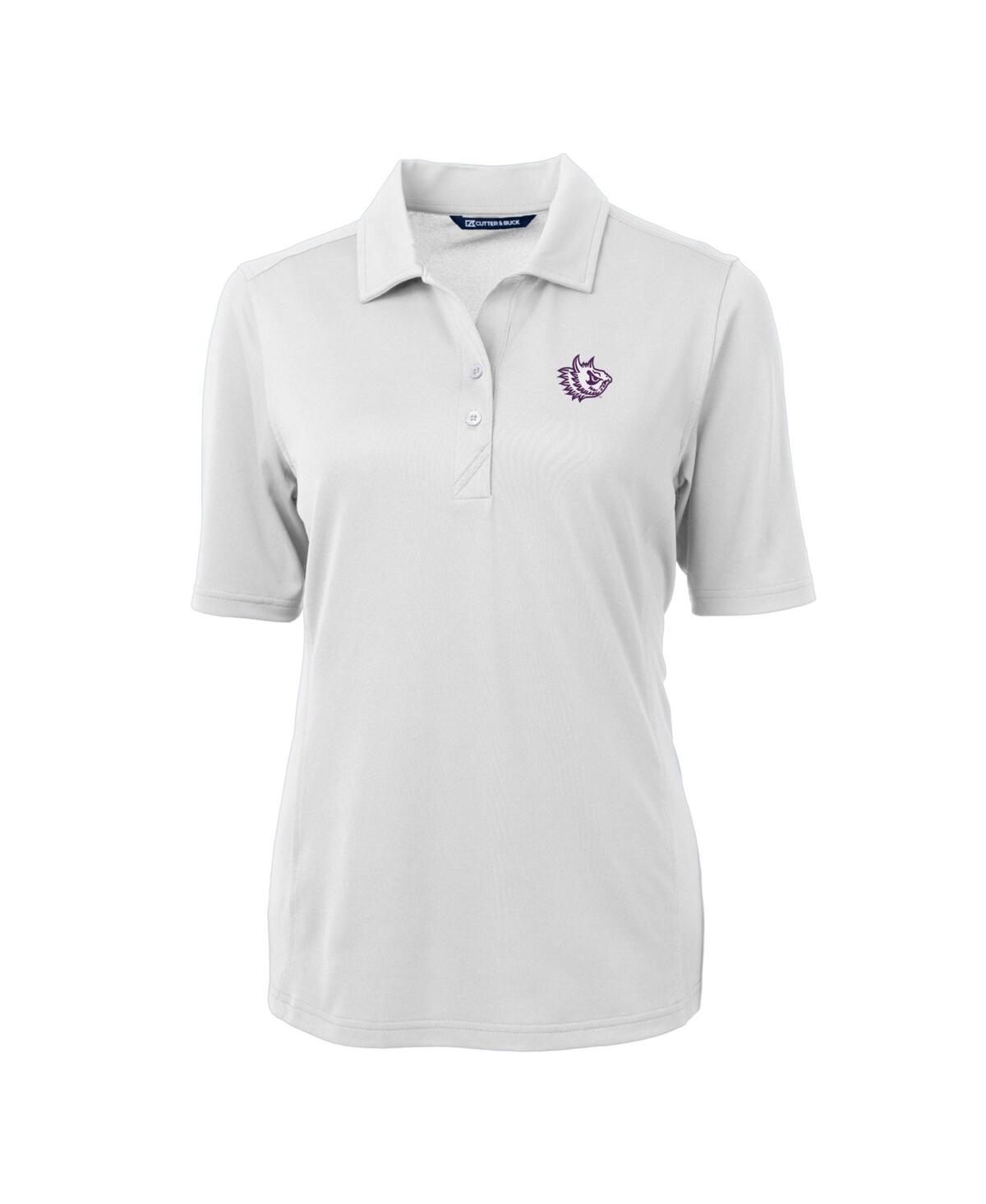 CUTTER & BUCK WOMEN'S WHITE TCU HORNED FROGS TEAM VIRTUE ECO PIQUE POLO 