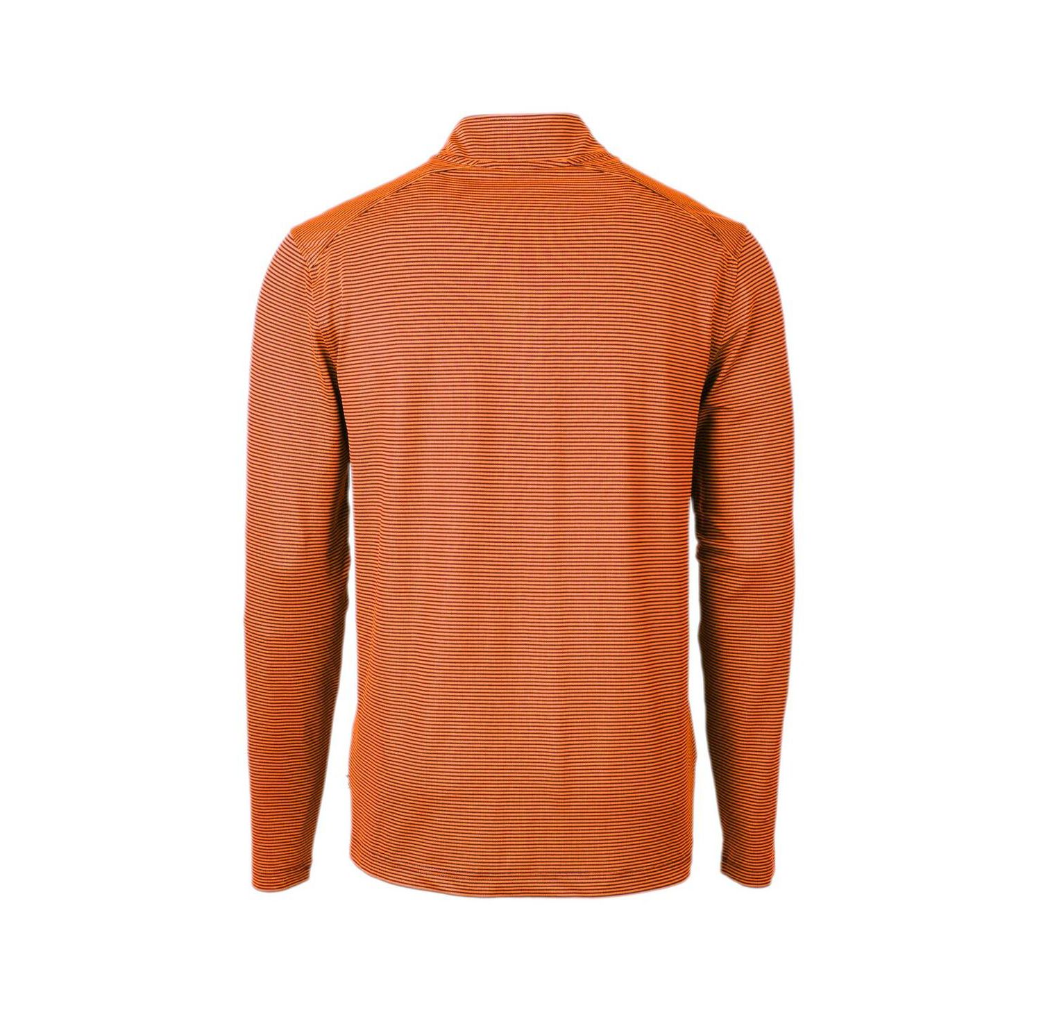 Men's Orange Auburn Tigers Alumni Logo DryTec Virtue Eco Pique Micro Stripe Quarter-Zip Pullover Top