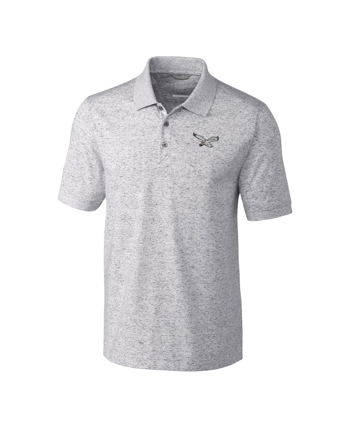 Cutter & Buck Men's Philadelphia Eagles Advantage Tri-blend Space Dye Polo In Gray