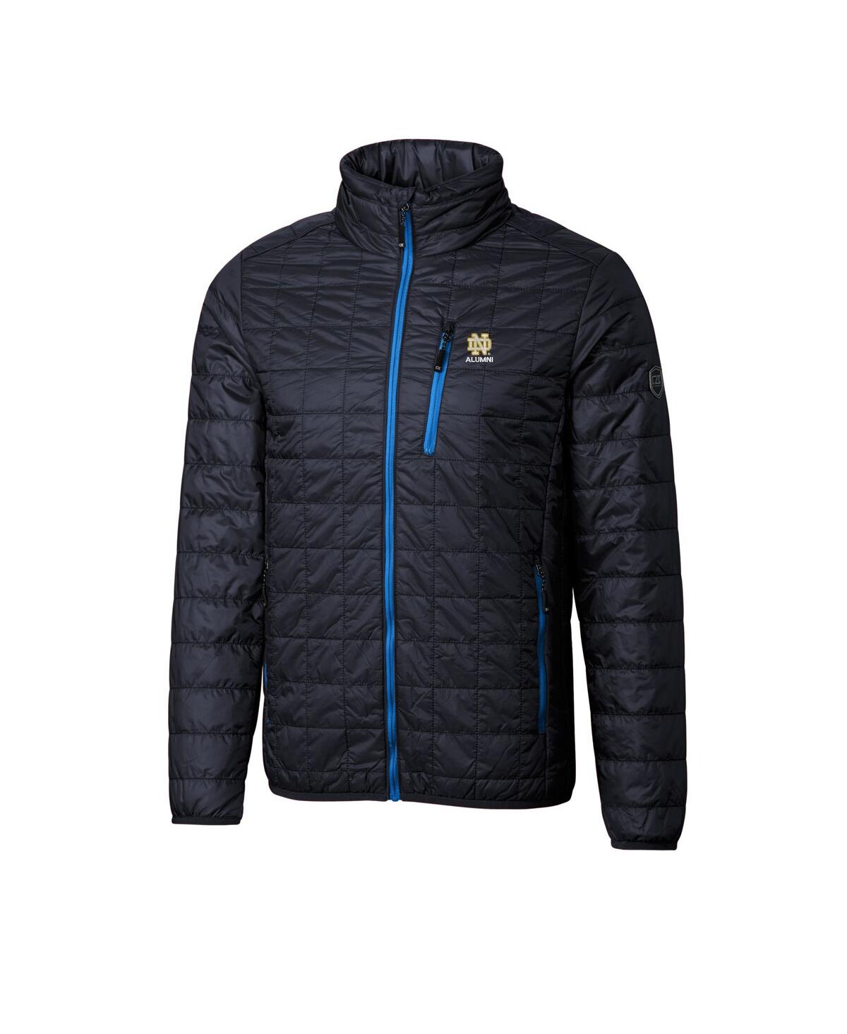 Cutter & Buck Men's Navy Notre Dame Fighting Irish Alumni Logo Rainier Primaloft Eco Insulated Full-zip Puffer Ves In Navy