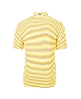 Men's Gold LSU Tigers Alumni Logo Virtue Eco Pique Stripe Polo