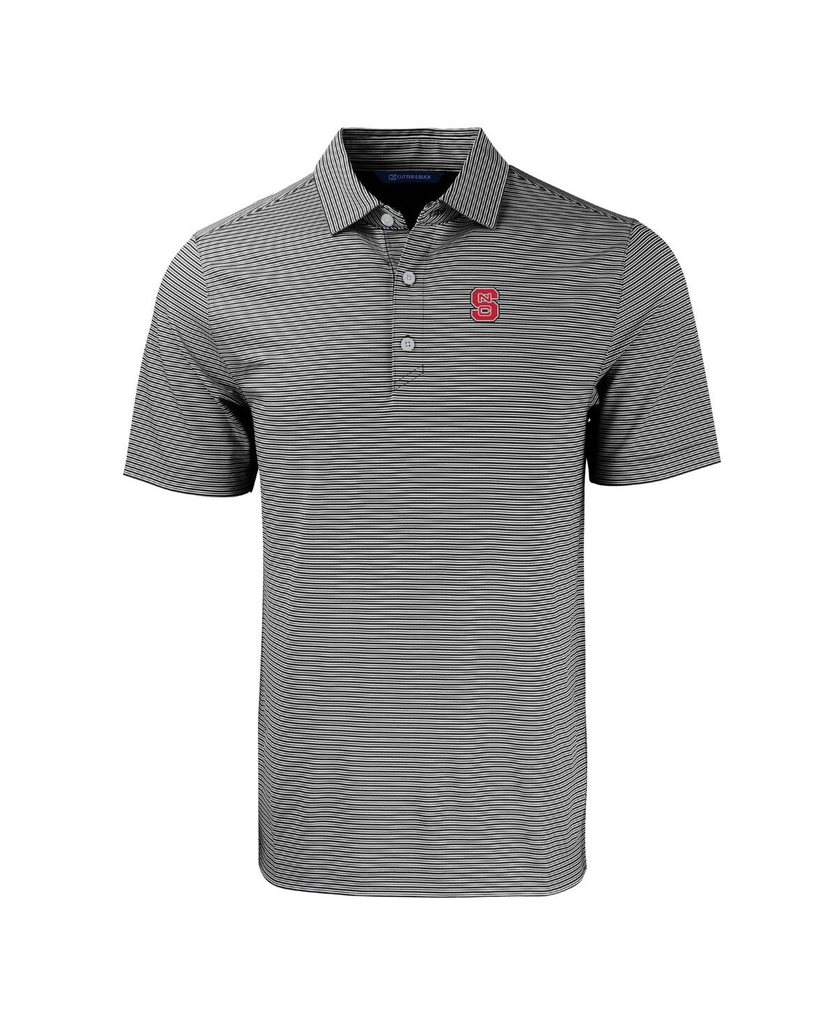 Cutter & Buck Men's Nc State Wolfpack Forge Eco Double Stripe Stretch Polo In Black,white