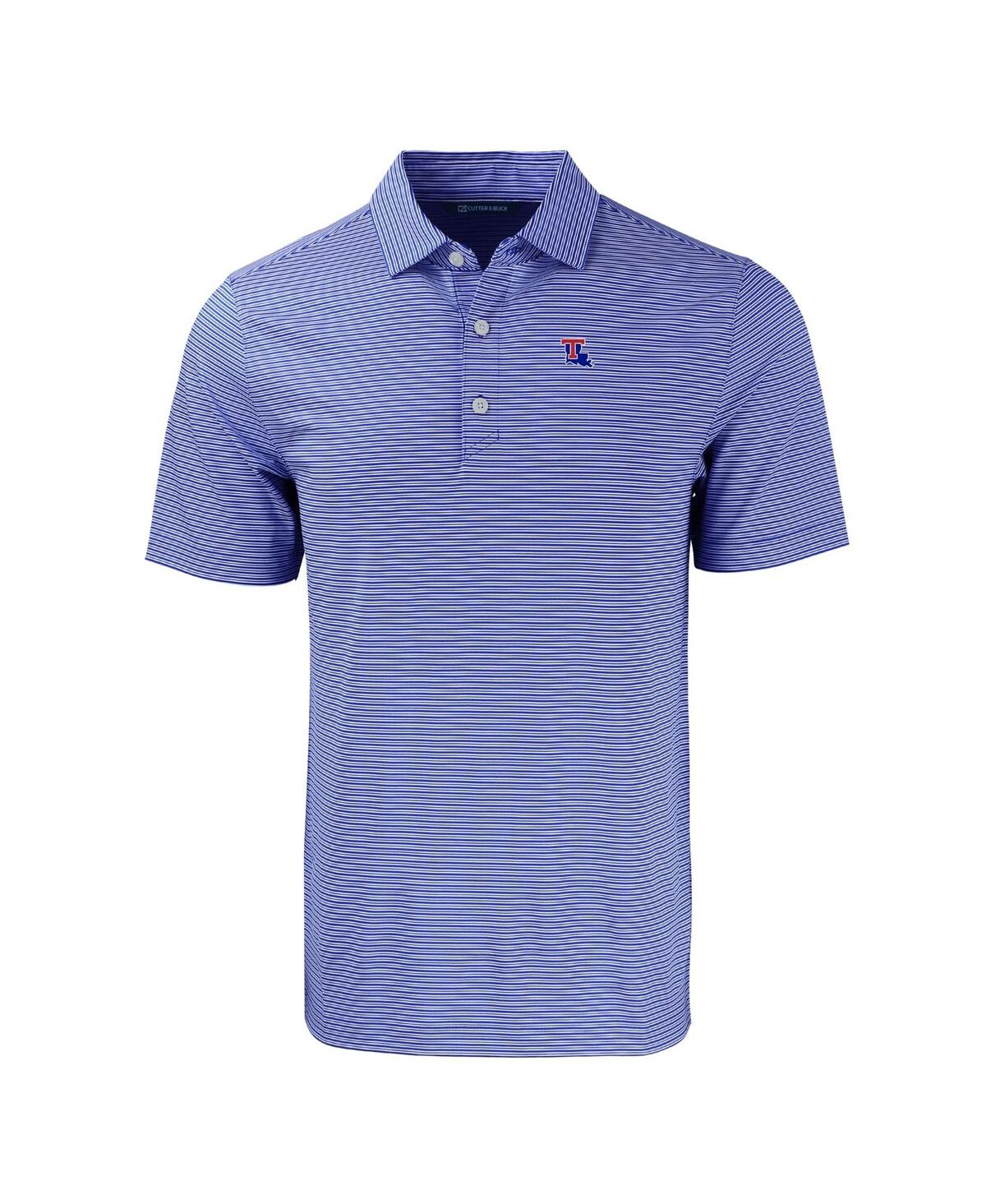 Cutter & Buck Men's Royal Louisiana Tech Bulldogs Forge Eco Double Stripe Stretch Polo In Blue