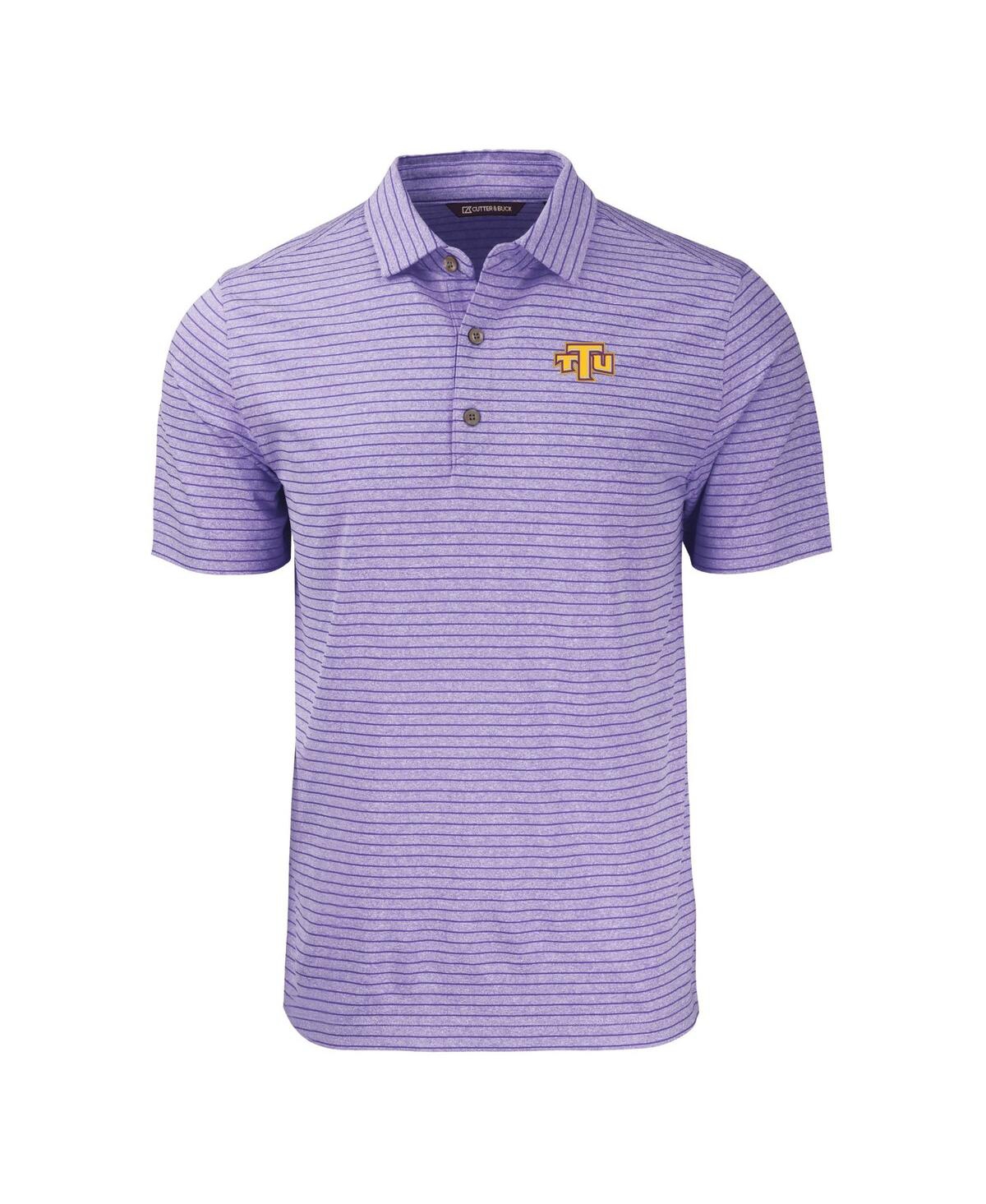 Cutter & Buck Men's Heather Purple Tennessee Tech Golden Eagles Forge Eco Heathered Stripe Stretch Polo In Heather Purple