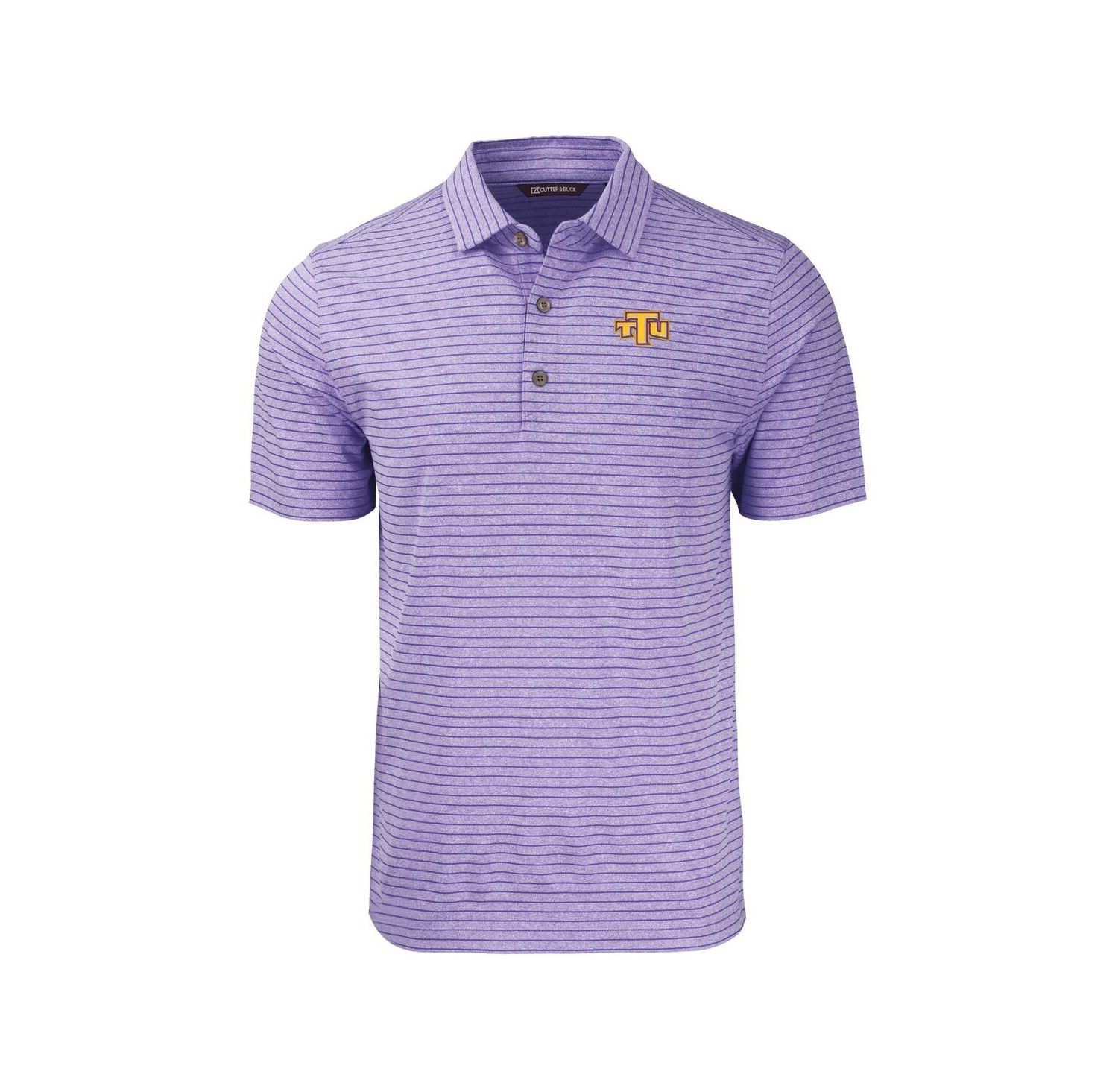 Men's Heather Purple Tennessee Tech Golden Eagles Forge Eco Heathered Stripe Stretch Polo