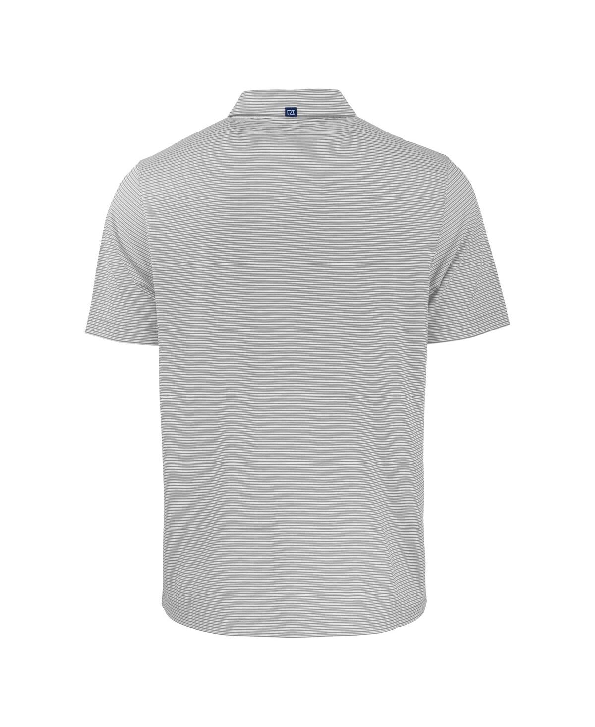 Cutter & Buck Men's Stephen F Austin Lumberjacks Forge Eco Double Stripe Stretch Polo In Gray,white