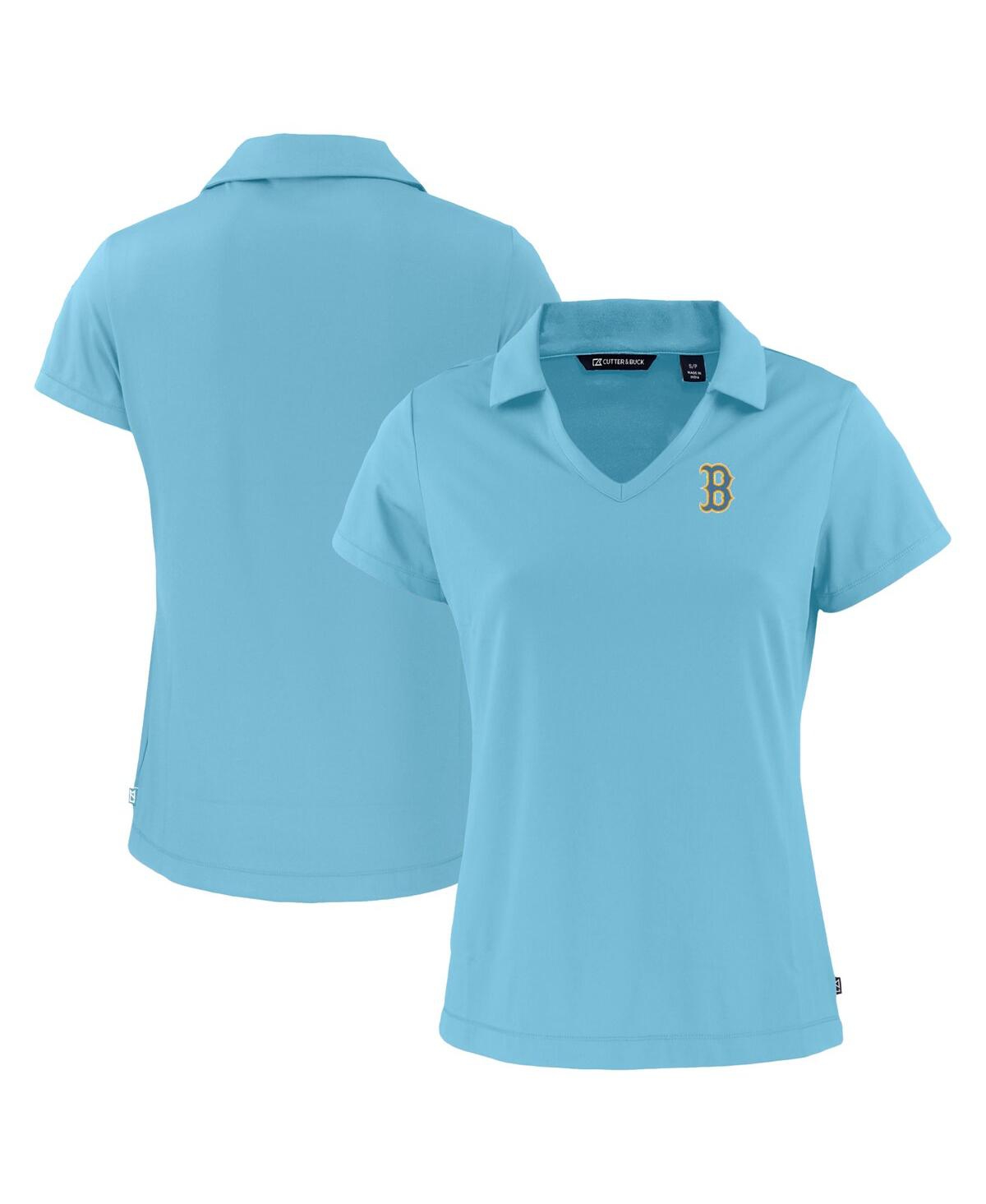 Cutter & Buck Women's Powder Blue Boston Red Sox City Connect Daybreak Eco V-neck Polo In Powder Blue