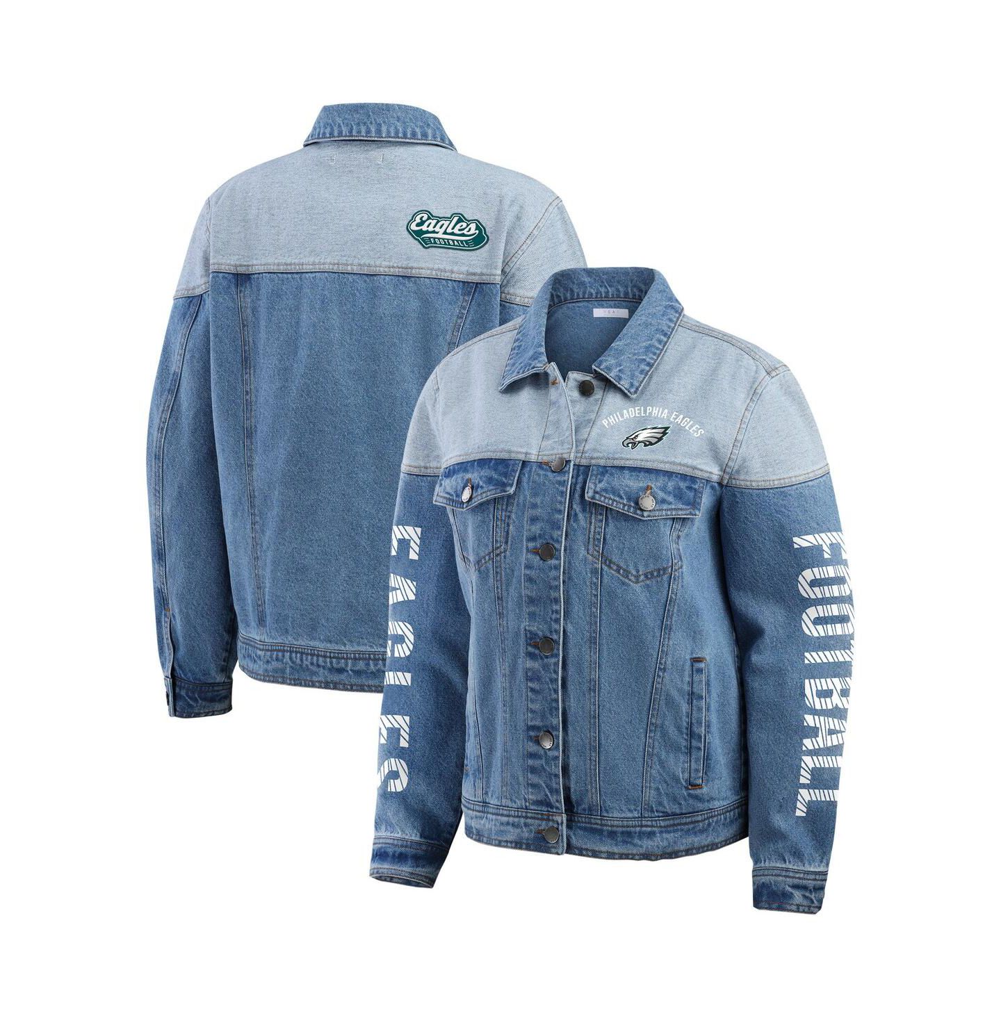 Женская куртка WEAR by Erin Andrews Philadelphia Eagles Full-Button Denim Jacket — фото 1
